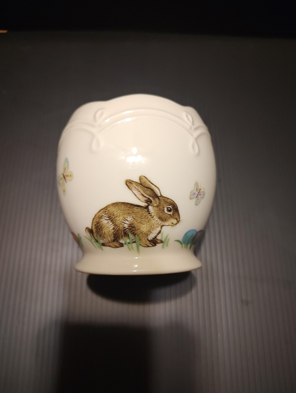 🐇🦋🐇 Precious Lenox Soft Ivory Porcelain Easter Egg Votive Candle Holder